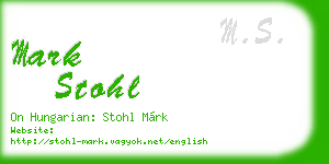 mark stohl business card
